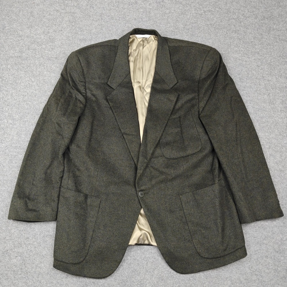 Bill Robinson Blazer Mens 2XL Green Wool Tweed Sport Coat Jacket Made In USA